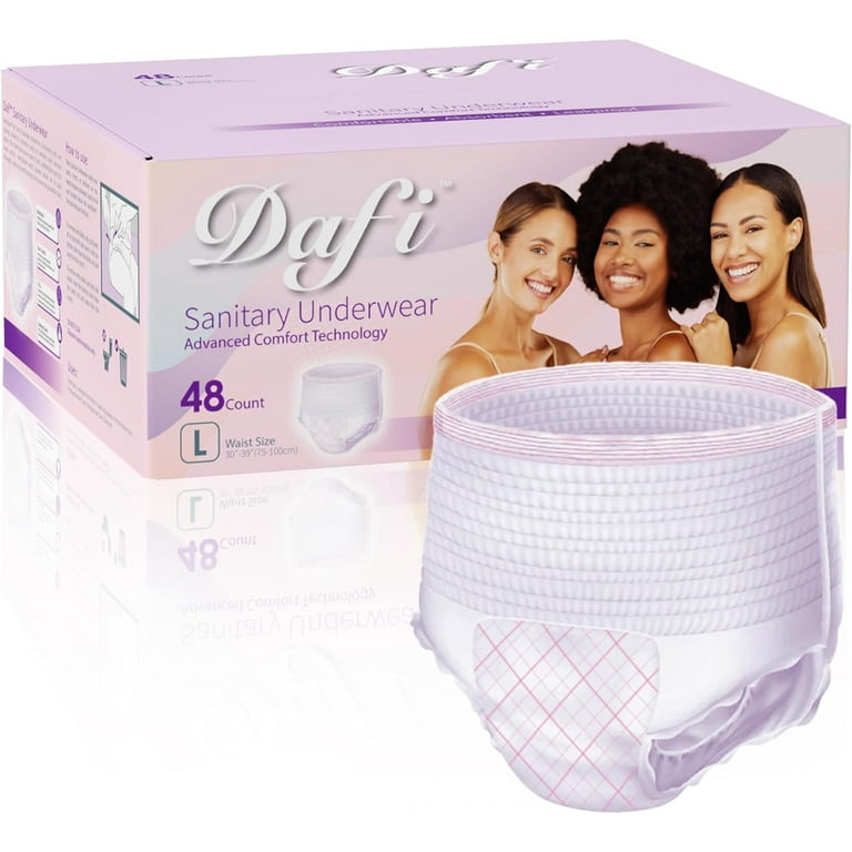 https://i5.walmartimages.com/seo/DAFI-Menstrual-Period-Postpartum-Incontinence-Underwear-for-Women-48-Count-Large-Overnight-Disposable-Briefs-Teen-Leak-Proof-Panty-Style-Pad_107c14b4-afc3-440e-a81d-6fadf97e2113.8ec1faeeddd50a6aa5766190b12912ee.jpeg?odnHeight=768&odnWidth=768&odnBg=FFFFFF