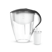 DAFI Water Filter Pitcher with Standard Filter | 64 oz | Water Purifier | Made in Europe | Black