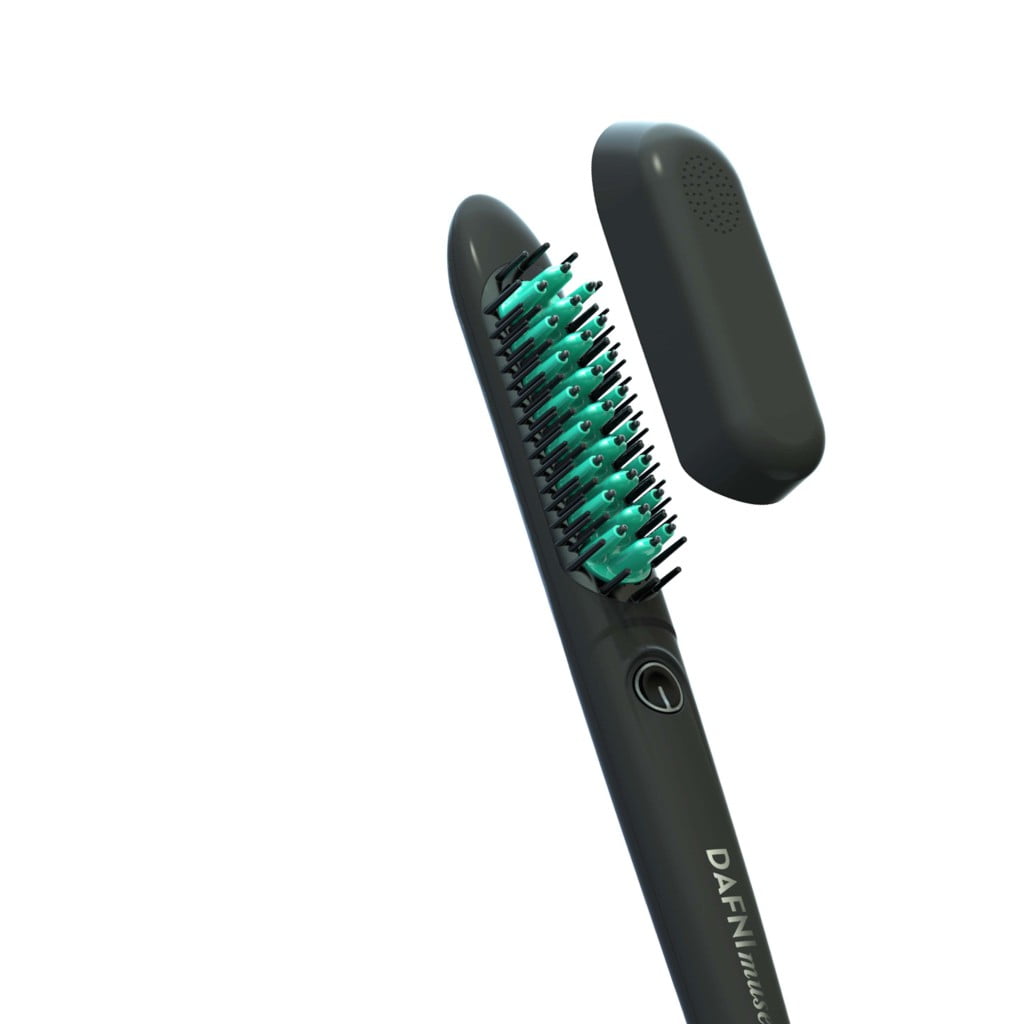 DAFNI Muse Hair Styling and Straightening Brush, Black & Green