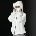 thumbnail image 1 of DAFPZW Balaclava Jacket Zip Up Fashion Double Layer Hoodie Hip Hop Outerwear Jacket Y2K Clothing for Men and Women, 1 of 9