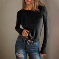 thumbnail image 1 of DAFPZW Basic Going Out Crop Tops for Women Fall Long Sleeve Slim Fit Crew Neck Casual Solid Color Streetwear T Shirts, 1 of 7