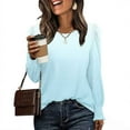 thumbnail image 1 of DAFPZW Blouses for Women Dressy Casual Long Sleeve Womens Tops with Smocked Cuffs Gradient Work Tshirts, 1 of 6