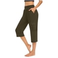 thumbnail image 1 of DAFPZW Capri Pants for Women Casual Capris Leggings Summer Loose High Waist Wide Leg Yoga Pant with Pocket, 1 of 6