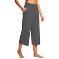 thumbnail image 1 of DAFPZW Capri Pants for Women Wide Leg Yoga Casual Cropped Pants with Pockets Loose High Waist Capris, 1 of 8