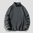 thumbnail image 1 of DAFPZW Casual Turtleneck Sweatshirts for Men Loose Fit Stretch Long Sleeve Pullover Comfortable Solid Color Fall Winter Top, 1 of 7