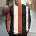 thumbnail image 1 of DAFPZW Color Block Long Sleeve Shirts for Men Crew Neck Vintage Pullover Casual Loose Fit Blouse Fall Fashion Casual T-Shirt, 1 of 5