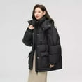 thumbnail image 1 of DAFPZW Color Block Oversized Winter Coats for Women Warm Quilted Padded Down Puffer Jacket Trendy Outerwear with Pockets, 1 of 4