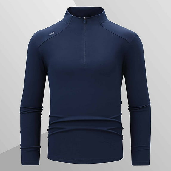 DAFPZW Compression Long Sleeve Shirt Men Quarter Zip - Mens Workout Gym T-Shirt Quick Dry Athletic Base Layer Sport Undershirt