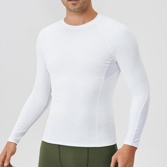 DAFPZW Cool Dry Compression Shirt for Men Long Sleeve Workout Running T-Shirt Gym Tops Breathable Sports Baseball Undershirts
