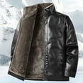 thumbnail image 1 of DAFPZW Faux Leather Jacket for Men Bomber Motorcycle Jackets with Pockets Winter Fleece Lined Windproof Outwear, 1 of 4