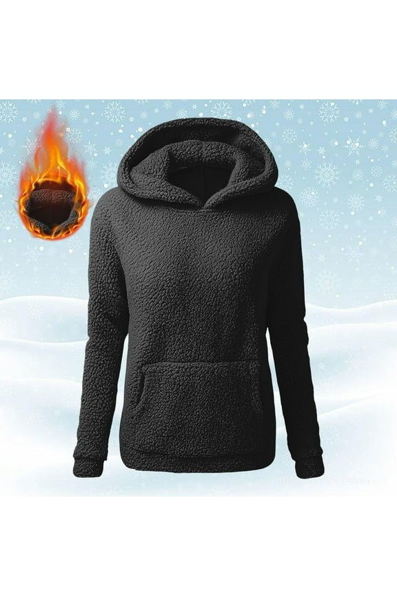 Fleece Hoodies for Women Sherpa Pullover Hooded Sweatshirt Fuzzy Jacket Warm Winter Coat Comfy Teddy Bear Hoodie