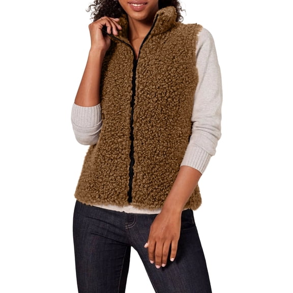 DAFPZW Fleece Vest for Women Teddy Coat Sleeveless Winter Warm Sherpa Jackets Full Zip Up Coats