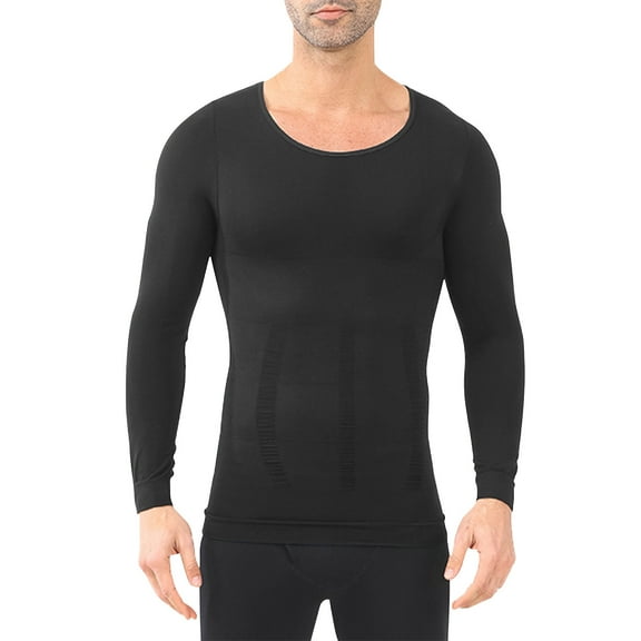 DAFPZW Gynecomastia Compression Shirts for Men Long Sleeve Slimming Body Shaper Belly Control Shapewear Undershirt