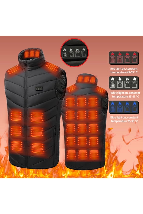 Heated Vest for Men Women with 28 Heating Zones,USB Smart Warming Sleeveless Jacket Unisex(Battery Pack Not Included)