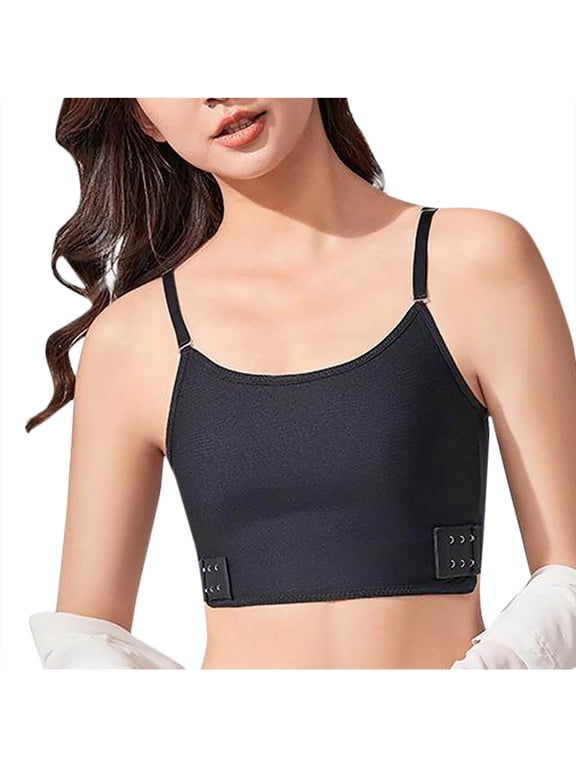 High Compression Chest Binder for Women Crisscross Band Adjustable Straps Corset Side Hook Bra Tank Tops