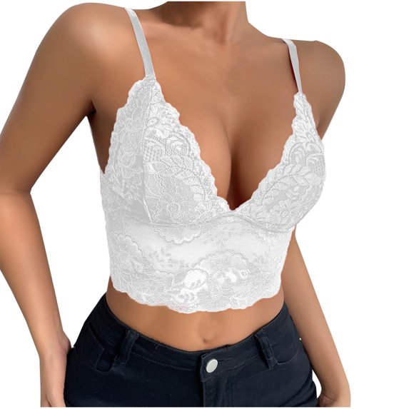 DAFPZW Lace Cami for Women,Sexy Bralette Crop Top V Neck Bustier Top Adjustable Spaghetti Strap Going Out Lingerie Outfits