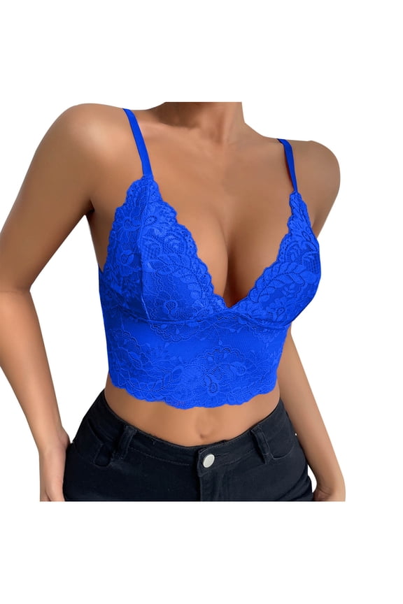 Lace Cami for Women,Sexy Bralette Crop Top V Neck Bustier Top Adjustable Spaghetti Strap Going Out Lingerie Outfits