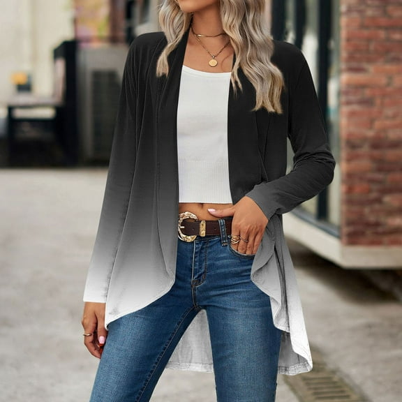 DAFPZW Lightweight Cardigan for Women Long Sleeve Breathable Open Front Shawl Loose Fit Soft Tunic Cover Ups 2025