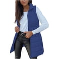 thumbnail image 1 of DAFPZW Long Puffer Vest for Women Hooded Zip Up Sleeveless Quilted Vests Outerwear Lightweight Puffy Jacket Trendy Coats, 1 of 9