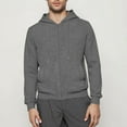 thumbnail image 1 of DAFPZW Men Dialysis Sweatshirt with Arm Zipper Full Zip Fleece Hoodie Solid Long Sleeve Cotton Heavyweight Jacket, 1 of 7