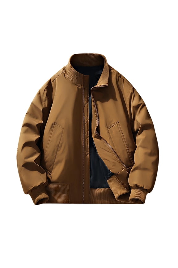 Men Lightweight Bomber Jackets Casual Spring Fall Windbreaker Stand Collar Full Zip Up Varsity Jacket With Pockets