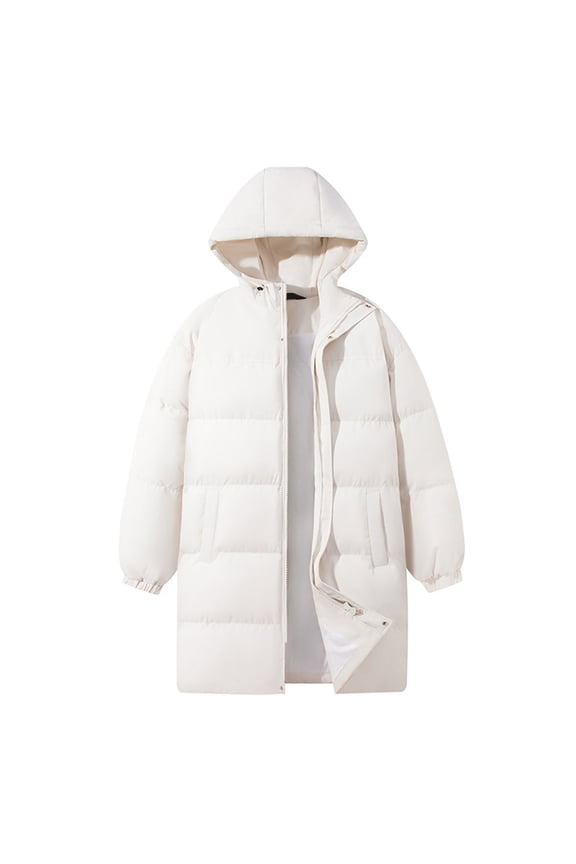 Men Long Puffer Jacket Insulated Waterproof Coat Plus Size Packable Down Outwear Zip Up Quilted Jackets with Pockets