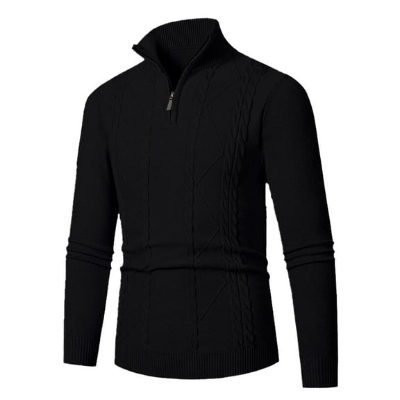 DAFPZW Men's 1/4 Zip Turtleneck Sweaters Cable Knit Long Sleeve Cozy 2025 Fall Winter Slim Fit Pullovers Jumper Tops