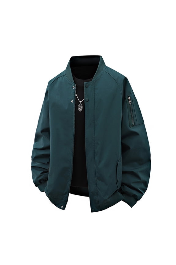 Men's Bomber Jacket Fashion Stylish Lightweight Windbreaker Spring Fall Zip Up Casual Jackets for Outdoor Hiking