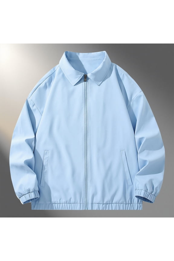 Men's Bomber Jacket Lightweight Casual Zip Up Windbreaker Golf Coat with Pockets Outdoor Baseball Fashion Outwear