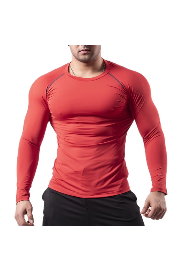 Men's Compression Shirts Long Sleeve Cool Dry Workout Athletic Base Layer Undershirt for Running Basketball Cycling