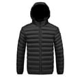 thumbnail image 1 of DAFPZW Men's Full Zip Quilted Down Coats Lightweight Hooded Winter Puffer Jacket Outdoor Casual Insulated Outerwear, 1 of 8