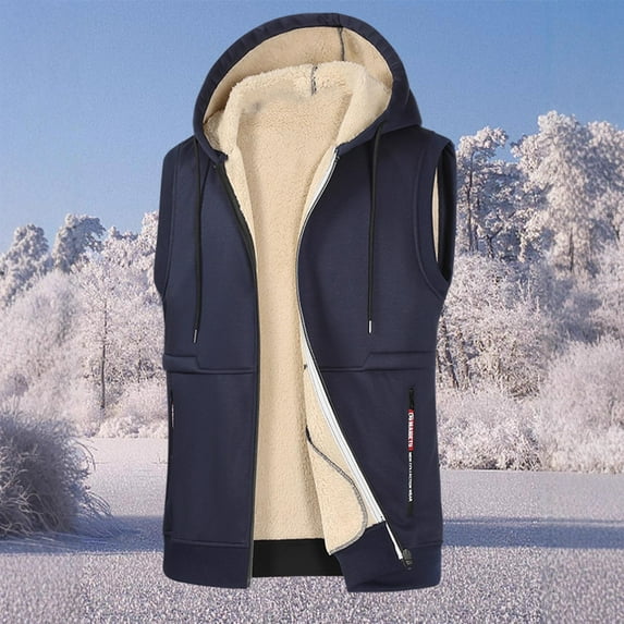 DAFPZW Men's Hooded Puffer Vest Quilted Winter Vest Sleeveless Lightweight Padding Vests Zipper Work Jacket with Pocket