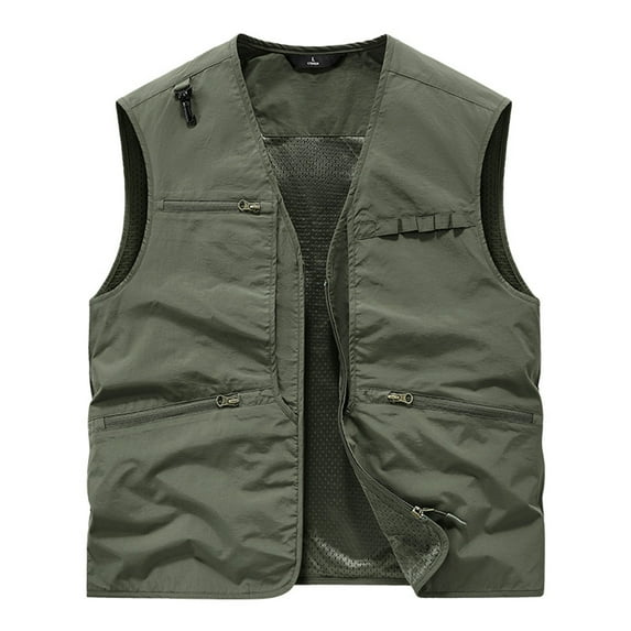 DAFPZW Men's Lightweight Vest Sleeveless Outdoor Work Jacket Travel Hiking Running Outerwear Vests with Zip Pockets