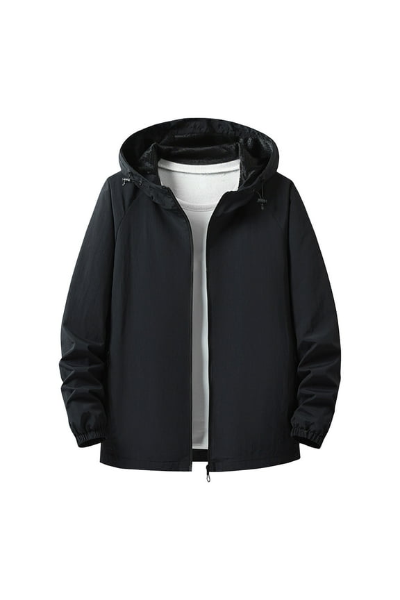 Men’s Lightweight Windbreaker Full Zip Breathable Golf Jackets Windproof Outdoor Running Coats with Pockets