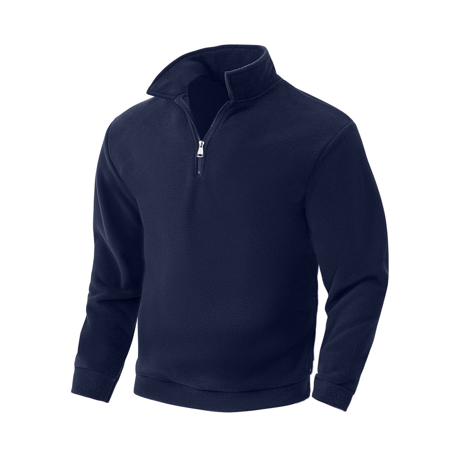 DAFPZW Men's Long Sleeve Fleece Quarter Zip Sweatshirt Stand Collar — free download