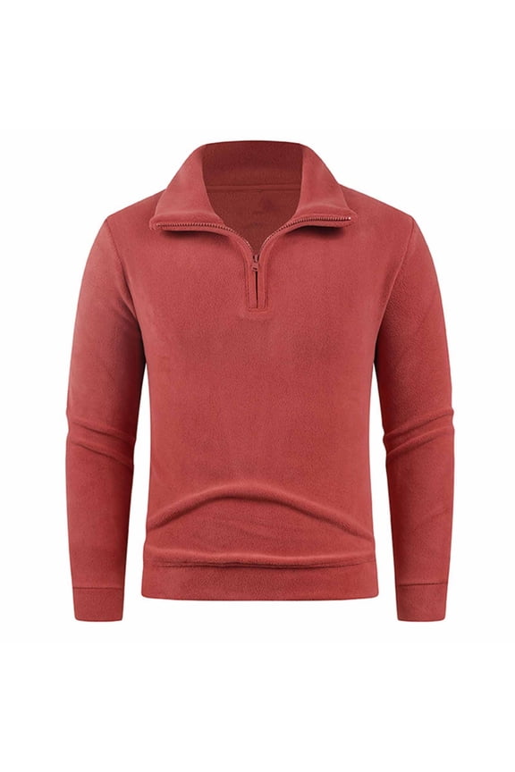 Men's Quarter Zip Pullover Fleece Sweatshirt 1/4 Zipper Jacket for Hiking Golf Outdoor Activities Plus Size