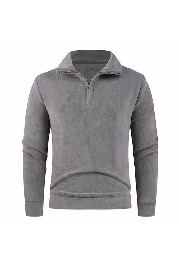 Men's Quarter Zip Pullover Fleece Sweatshirt 1/4 Zipper Jacket for Hiking Golf Outdoor Activities Plus Size