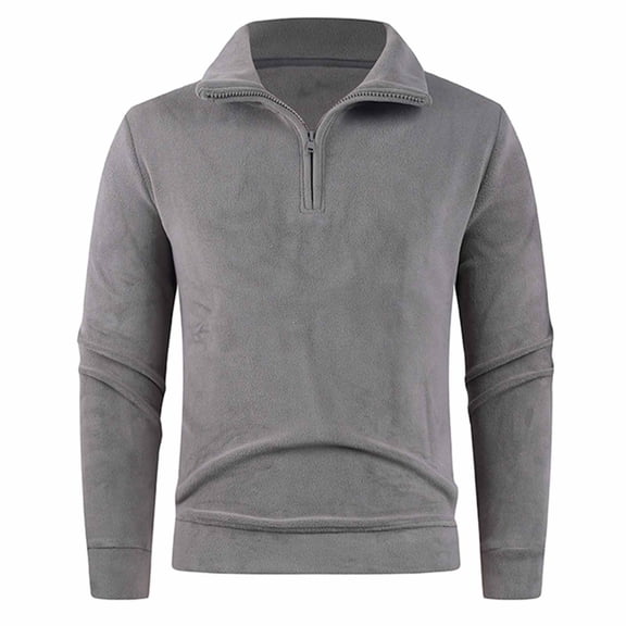 DAFPZW Men's Quarter Zip Pullover Fleece Sweatshirt 1/4 Zipper Jacket for Hiking Golf Outdoor Activities Plus Size