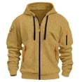 thumbnail image 1 of DAFPZW Men's Quilted Hoodies Casual Long Sleeve Quarter Zip Tactical Pullover Sweatshirt with Pockets, 1 of 2