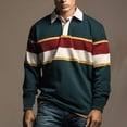 thumbnail image 1 of DAFPZW Men's Shirts Long Sleeve Striped Print Casual Collared Golf Shirts for Mens, 1 of 3
