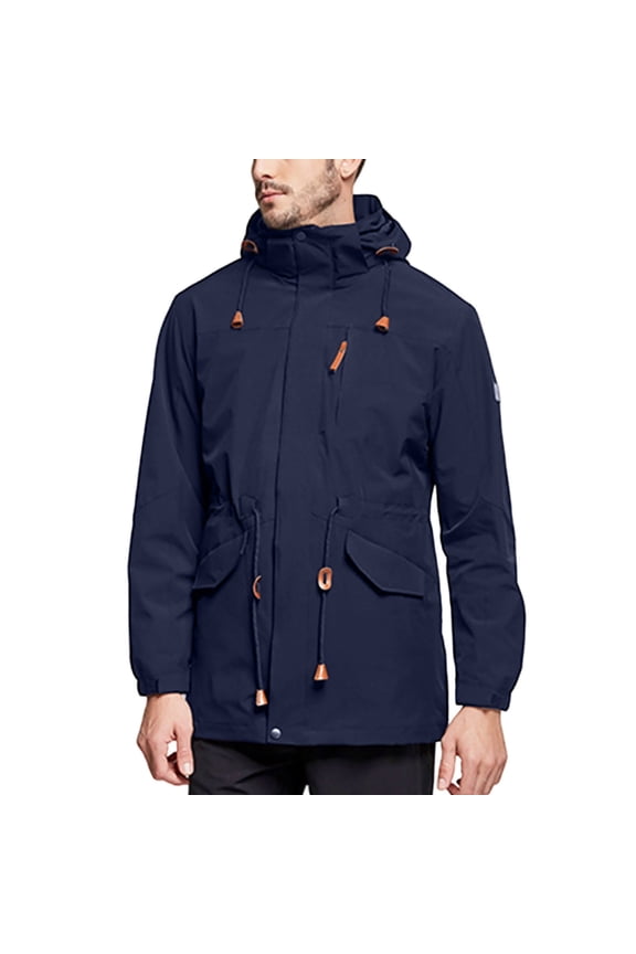 Men's Winter Coats Lightweight Parka Jacket Hooded Jackets Outerwear with Pockets Overcoat