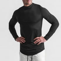DAFPZW Men's Workout Shirts Casual Mock Neck Long Sleeve Shirts Trendy Comfy Stretch Lightweight Running Athletic Pullover
