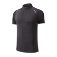 thumbnail image 1 of Men's Workout Shirts Tops Fashion Solid Color Zipper up Crewneck Fitness T-Shirts Stretch Comfy Sports Tees Shirt, 1 of 4