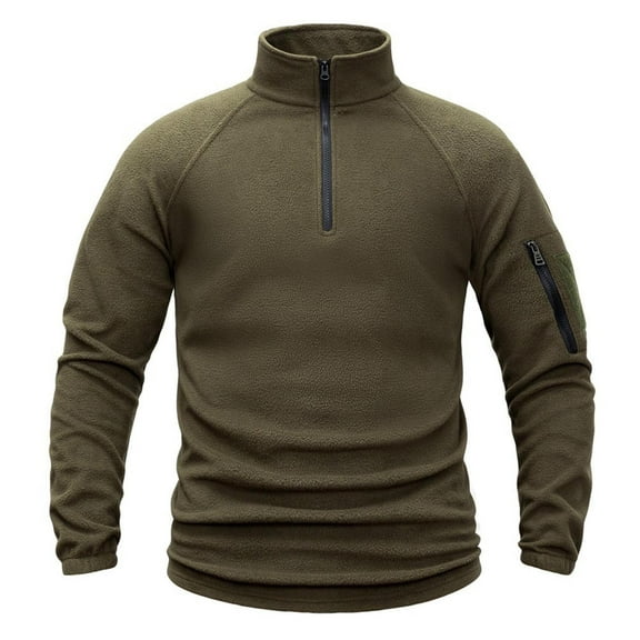 DAFPZW Mens Casual Sweatshirt Long Sleeve Quarter Zip Outdoor Hiking Tactical Sweater Pullover Tops
