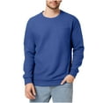 thumbnail image 1 of DAFPZW Mens Crewneck Pullover Sweatshirt with Chest Pocket Casual Long Sleeve Knitted Sweaters Solid Basic Shirt, 1 of 5
