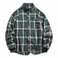 thumbnail image 1 of DAFPZW Mens Flannel Plaid Shirt Long Sleeve Button Up Men Oversized Red Christmas Retro Jackets Casual Pocket Tops, 1 of 3