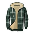 thumbnail image 1 of DAFPZW Mens Fleece Lined Plaid Jacket Trendy Zip up Long Sleeve Hoodie Big and Tall Casual Fall Winter Warm Coat with Pocket, 1 of 3