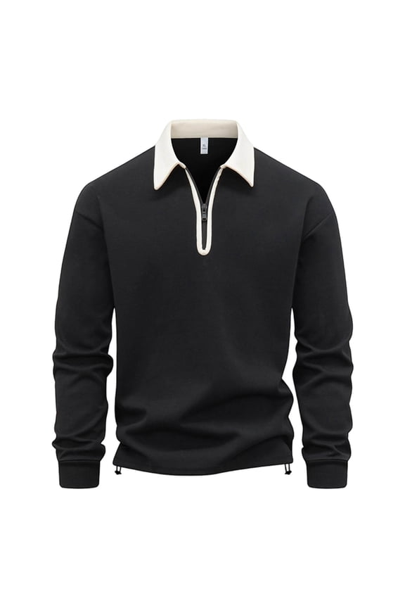 Mens Golf Shirts Long Sleeve Spread Collar 1/4 Zip up Pullover Tops Casual Classic Fit Comfy Business Blouses
