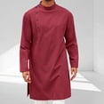 thumbnail image 1 of DAFPZW Mens Kaftan Thobe Robe Long Sleeve Cotton Shirt Casual Muslim Gown, 1 of 6