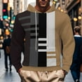 thumbnail image 1 of DAFPZW Mens Knitted Hoodies Color Block Sweatshirts 2025 Fall Long Sleeve Ribbed Knitwear Pullover Casual Hoodie with Pocket, 1 of 6